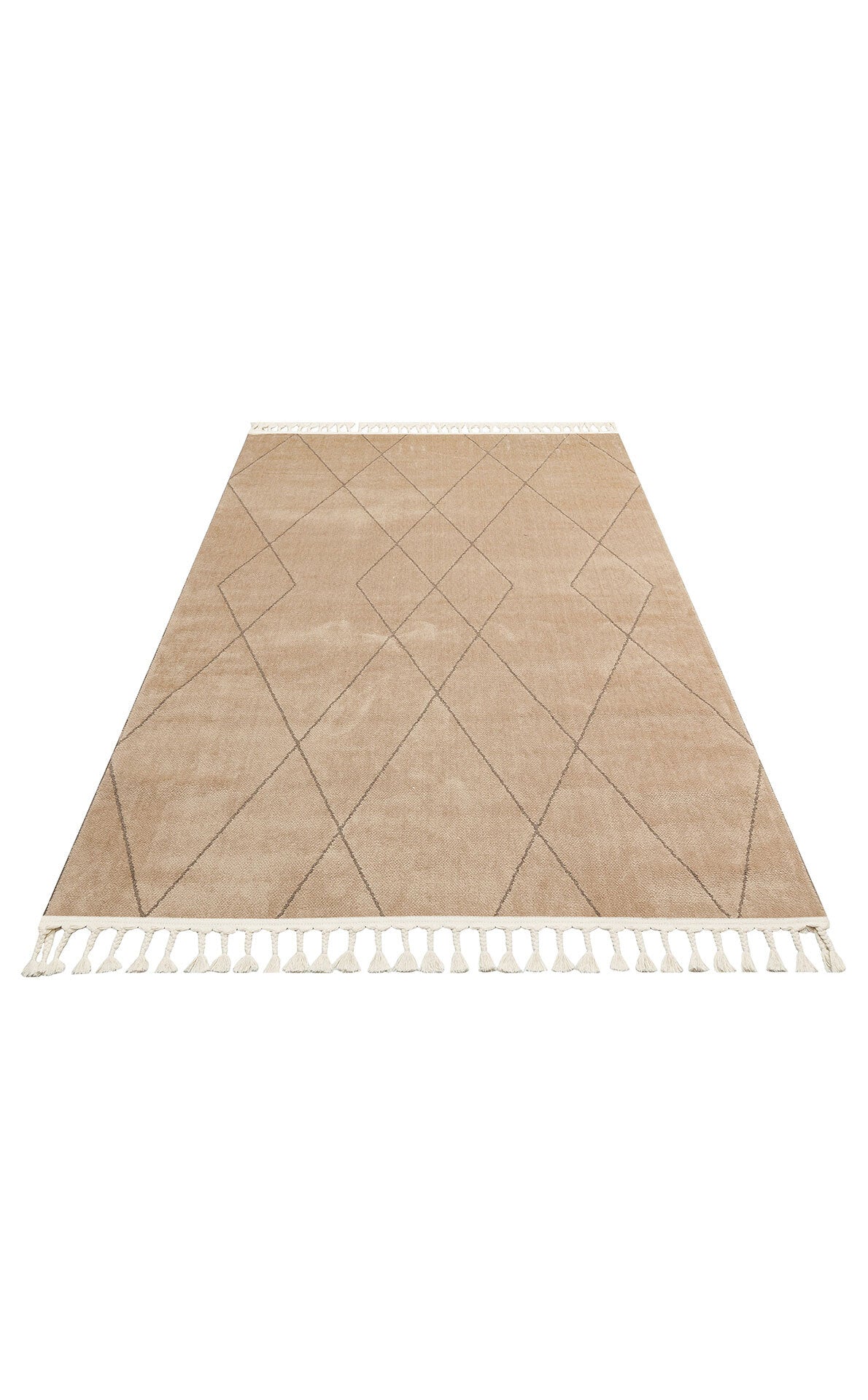 URB 02 BEIGE  - URBAN - Etnik Desenlere Sahip Hav Toz Vermez Yumuşak Dokulu Modern Halı