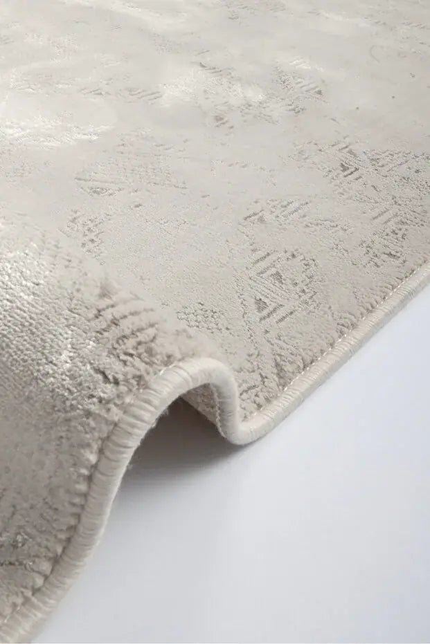 Cotton 1076 Bej Modern Tasarımlı Kaymaz Tabanlı Makine Halısı