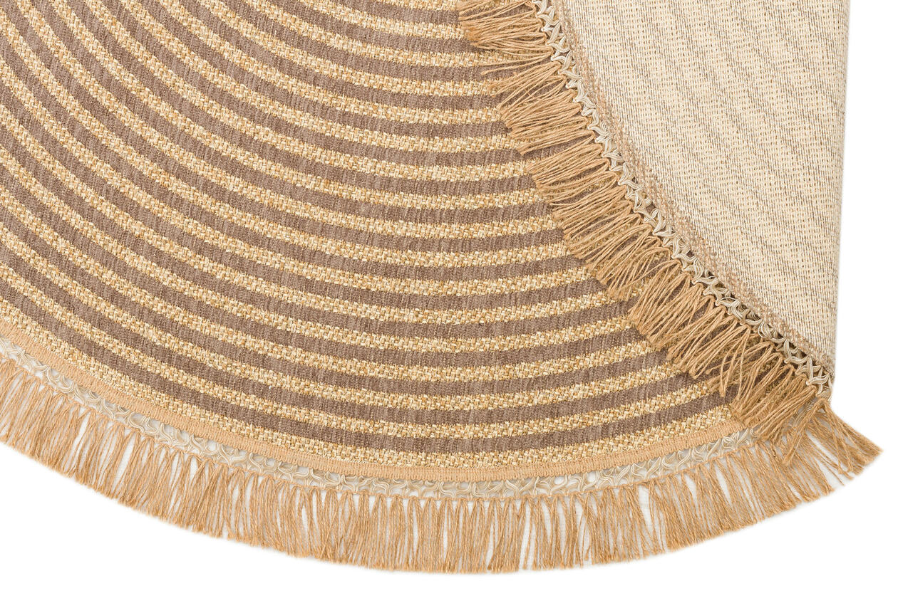 BRK 07 GREY  - BROOKLYN - Hasır Görünümlü Kaymaz Renkli Dokuma Modern Kilim
