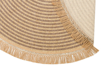 BRK 07 GREY  - BROOKLYN - Hasır Görünümlü Kaymaz Renkli Dokuma Modern Kilim