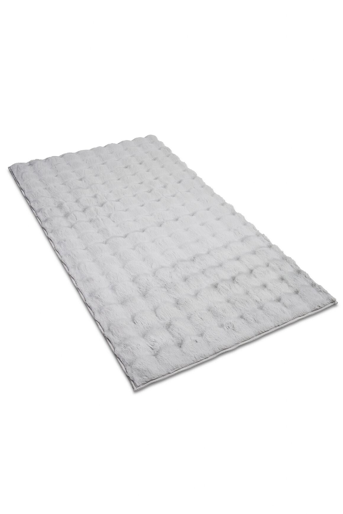Molecule Gri -Yıkanabilir Peluş Halı | Kaymaz Post Halı