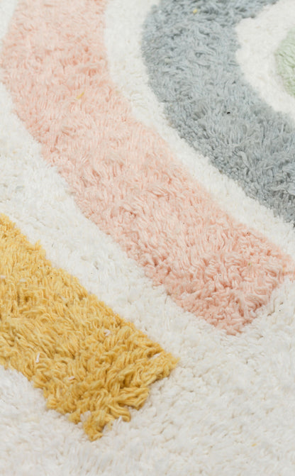 Cotton Boon XXW CBN 10 Çok Renkli - Yıkanabilir Kaymaz Natural Pamuk Bebek Halısı