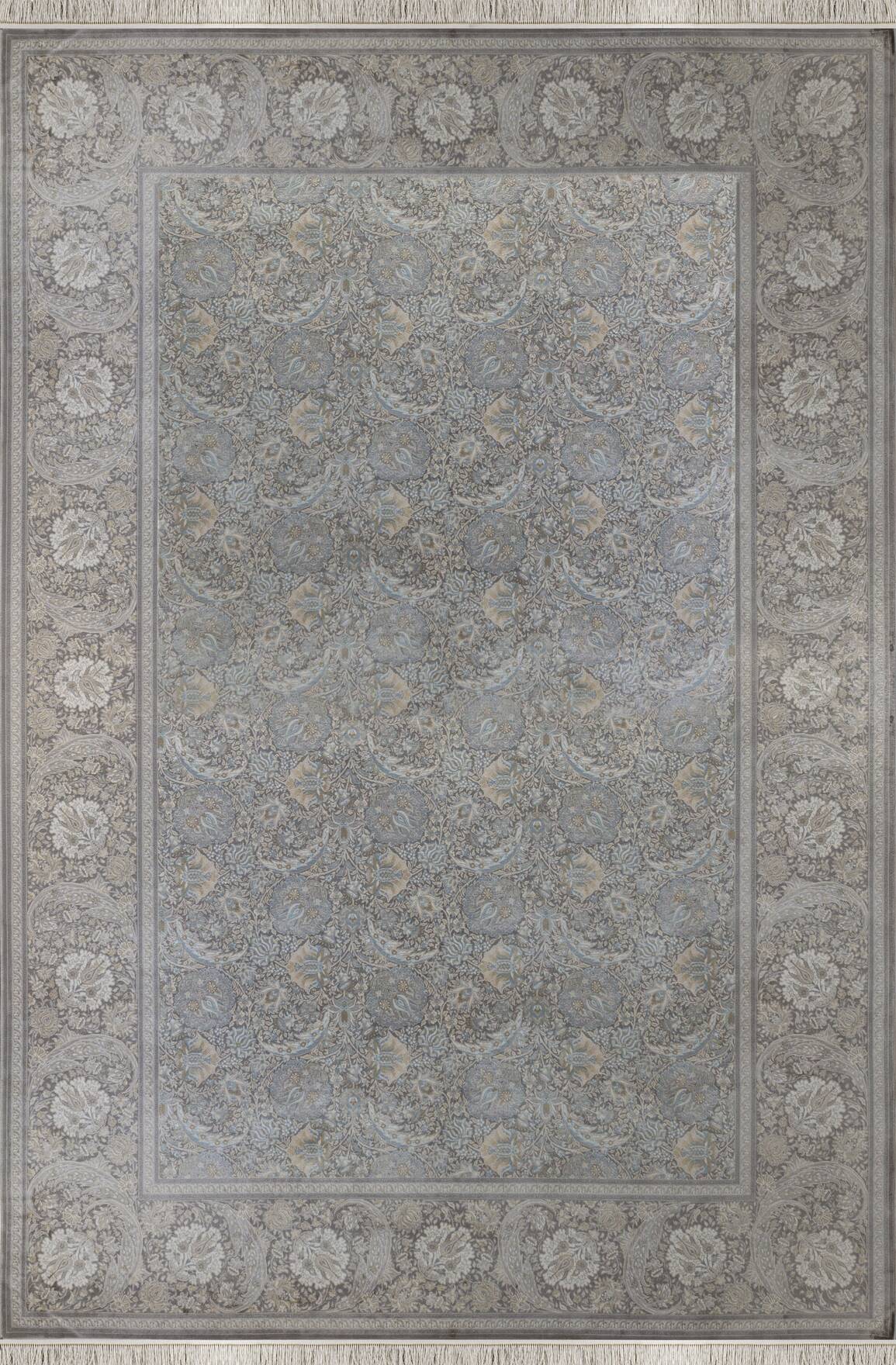 Vendome Palace 5441 Gri Krem -Viskon Bambu Halı | Dokuma Salon Halısı