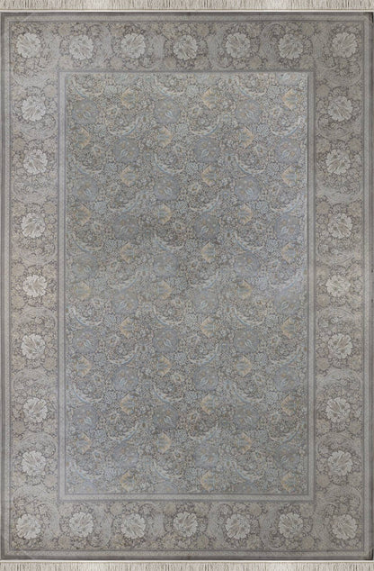 Vendome Palace 5441 Gri Krem -Viskon Bambu Halı | Dokuma Salon Halısı
