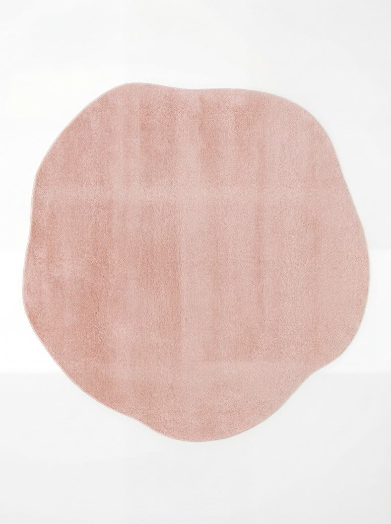 Zen Amorf 04 Pembe Özel Şekilli Kesim Yumuşak Tuşeli Sıkı Dokuma Makine Halısı