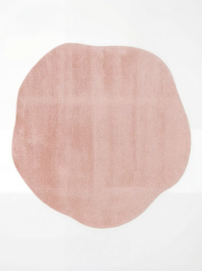 Zen Amorf 04 Pembe Özel Şekilli Kesim Yumuşak Tuşeli Sıkı Dokuma Makine Halısı