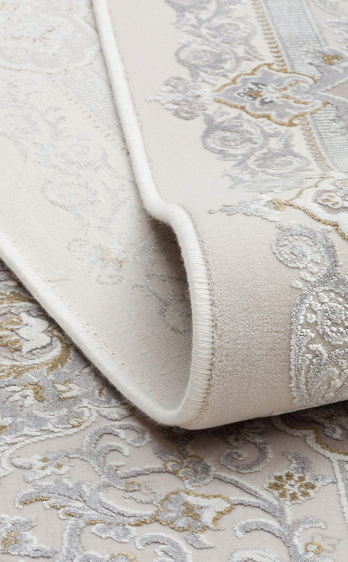 PLM 01 CREAM GREY  - PALMIRA - Yüksek Kaliteli Sık Dokuma Modern Salon Halısı