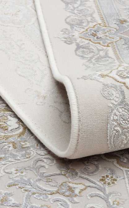 PLM 01 CREAM GREY  - PALMIRA - Yüksek Kaliteli Sık Dokuma Modern Salon Halısı