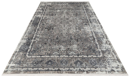 FRESCO XW FS 29 Gri Siyah - Işıltılı Dokuma Bambu Viskon Salon Halısı