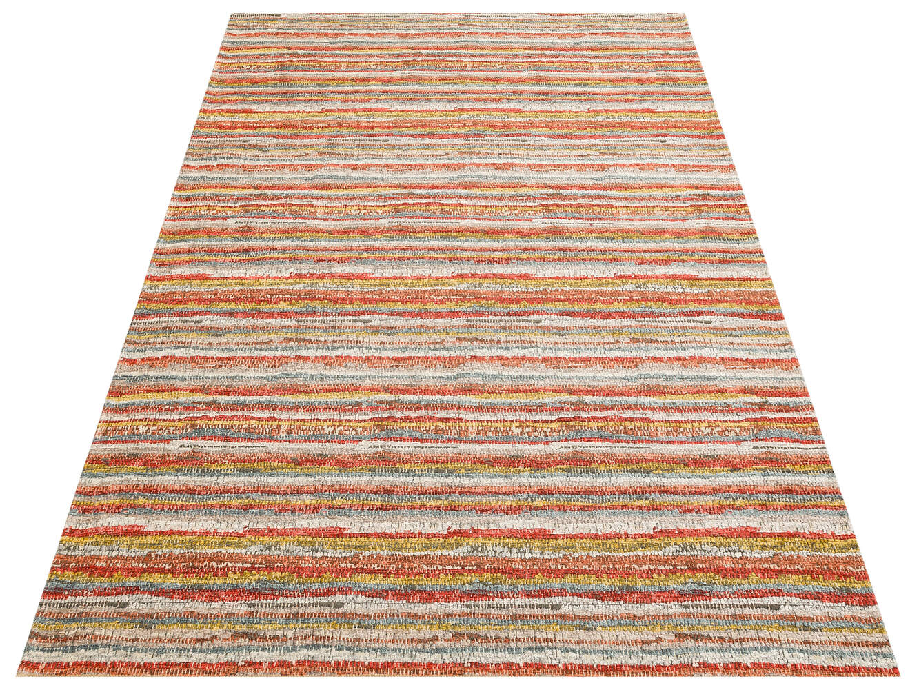 BRK 12 MULTY  - BROOKLYN - Hasır Görünümlü Kaymaz Renkli Dokuma Modern Kilim