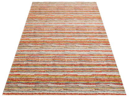 BRK 12 MULTY  - BROOKLYN - Hasır Görünümlü Kaymaz Renkli Dokuma Modern Kilim