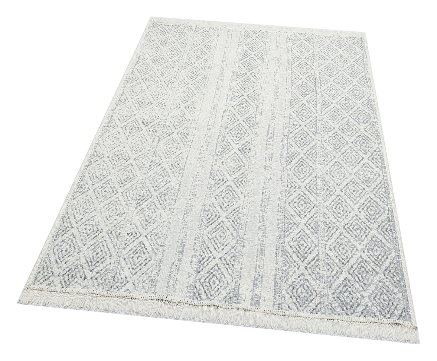 Arya AR 01 Gri - %100 Geri Dönüşümlü Pamuktan Çift Taraflı Yıkanabilir Modern Dekoratif Kilim