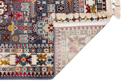 PR 07 MULTY  - PETRA - Hav Toz Vermez Etnik ve Modern Desenli Renkli Saçaklı Halı 