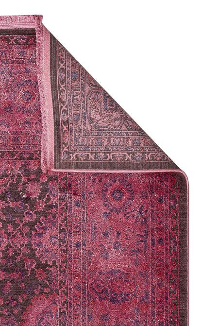 LHR 01 FUSCHIA  - LAHOR - Özel Boyama İşlemi İle Üretilen Yüksek Alçak Dokuya Sahip Zengin Renkli Şık Salon Halısı