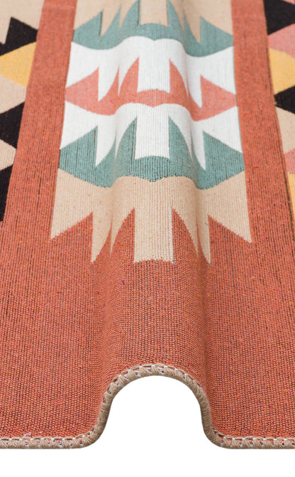 Arya AR 39 Çok Renkli - Yıkanabilir Çift Taraflı Modern Dokuma Kilim