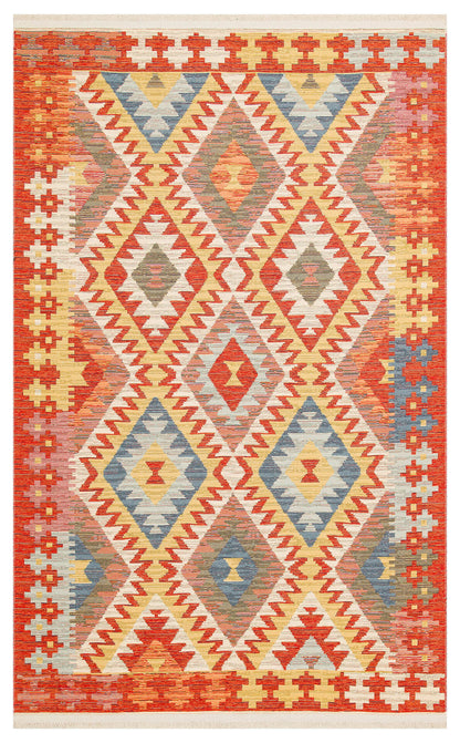 Nomad NMD 09 Çok Renkli - Çift Taraflı Yıkanabilir Kilim | Otantik Kilim