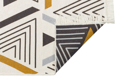 Arya AR 18 Sarı Gri -Yıkanabilir Çift Taraflı Modern Dokuma Kilim