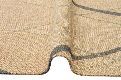 BRK 05 NATURAL GREY  - BROOKLYN - Hasır Görünümlü Kaymaz Renkli Dokuma Modern Kilim