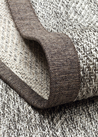 VENTURA SISAL VNT 2704 Gri BRD Dark Mix  İç ve Dış Mekan Kullanımına Uygun Hav Vermeyen Kolay Temizlenebilir Bordürlü Sisal Görünümlü Halı