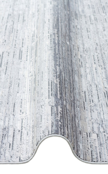 ST 107 DARK GREY  - SATEEN - Yıkanabilir Kaymaz Tabanlı Hav Vermez Sık Dokuma Modern Halı