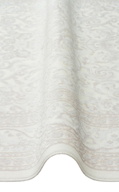 ST 18 WHITE XW  - SATEEN - Hav Toz Vermez Yıkanabilir Kaymaz İnce Dokuma Modern Halı 