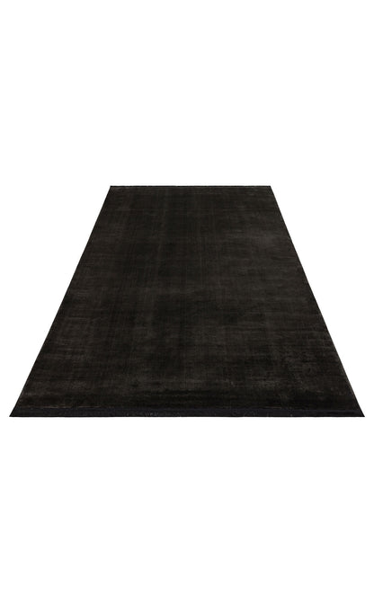 VT PLAIN CHARCOAL  - VELVET - Düz Renk El Emeği ile Özel Tezgahlarda Üretilen Viskon Uşak Halısı 