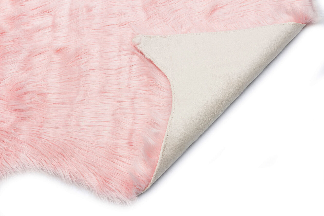 NEW QUARD SOFT PINK  - NEW LOVELY - Yumuşak Dokulu Uzun Tüylü Yıkanabilir Kuzu Postu
