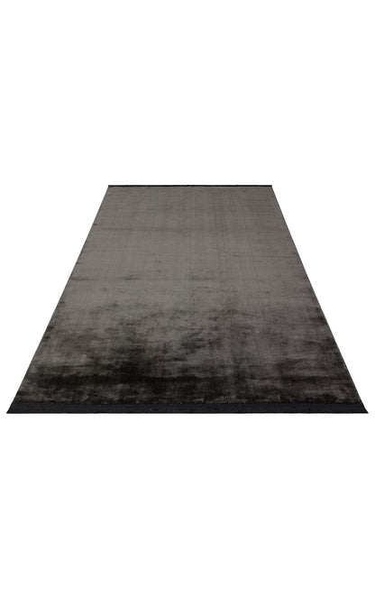VT PLAIN CHARCOAL  - VELVET - Düz Renk El Emeği ile Özel Tezgahlarda Üretilen Viskon Uşak Halısı 