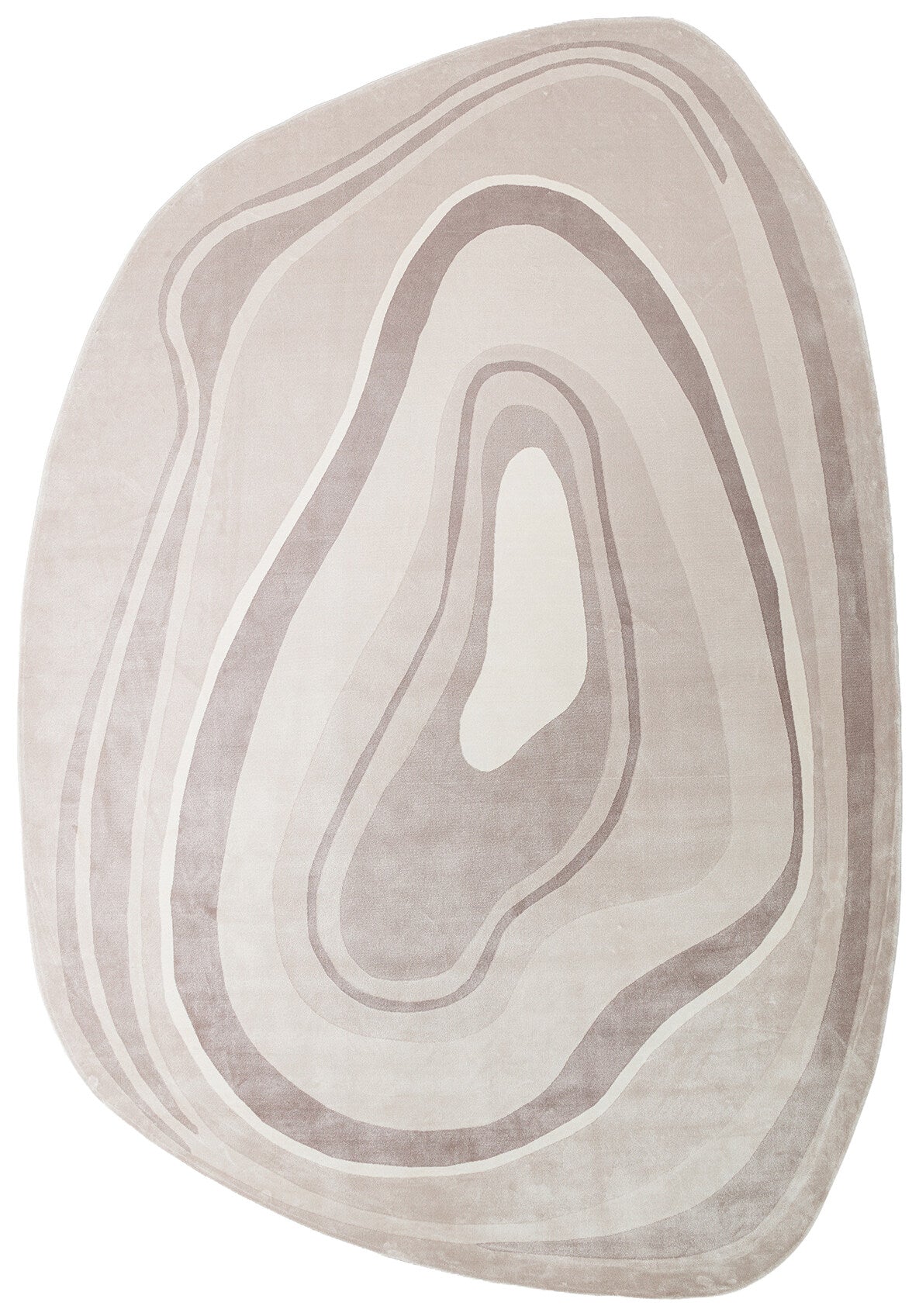 Utopia UTP 05 Krem Gri Amorf Tasarımlı Modern Viskon Halı Oval Kesim Yıkanabilir Salon Halısı