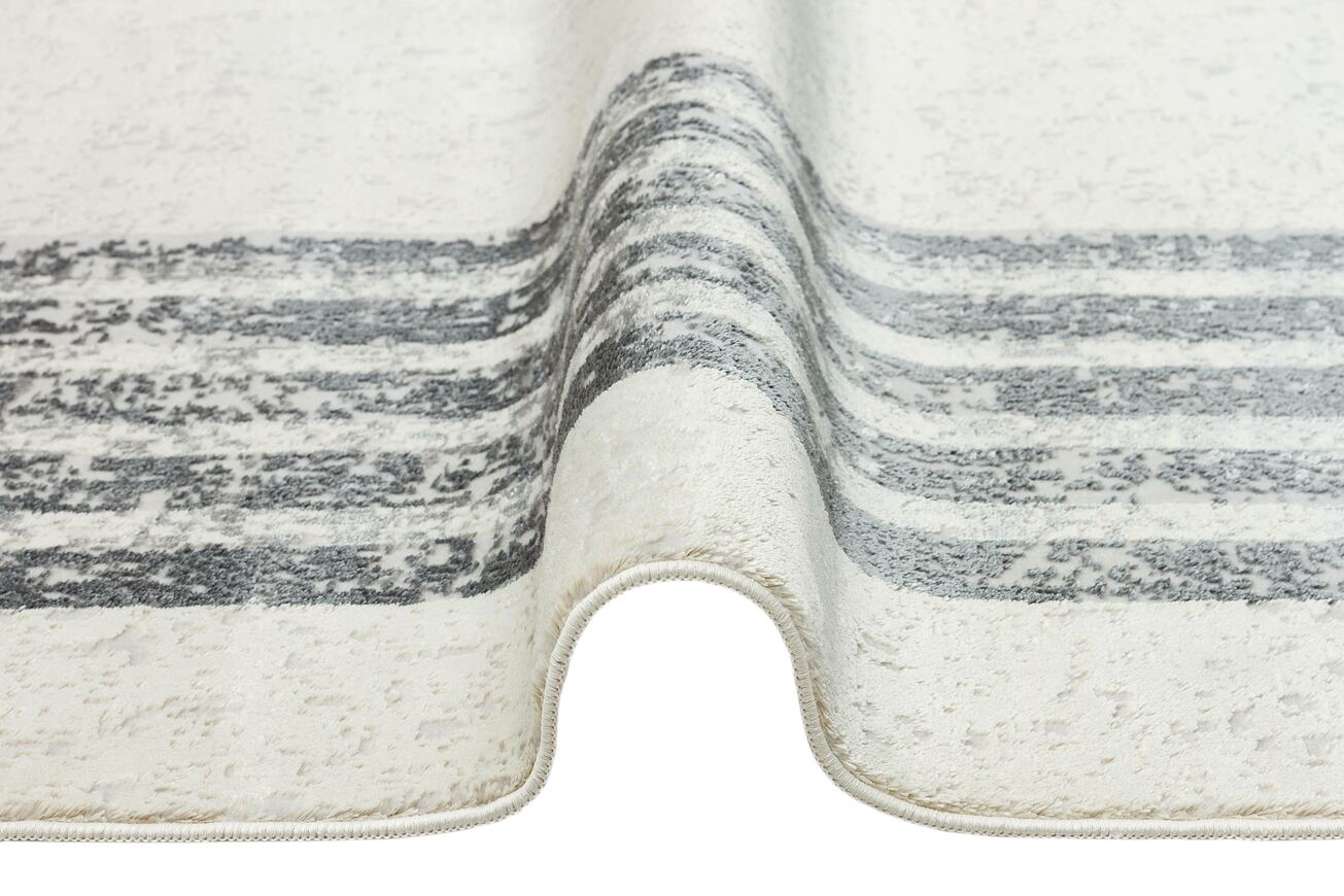 Riena 1141 Gri - Akrilik Polyester Halı | Kaymaz Tabanlı Dekoratif Halı