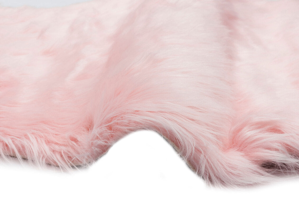 NEW QUARD SOFT PINK  - NEW LOVELY - Yumuşak Dokulu Uzun Tüylü Yıkanabilir Kuzu Postu