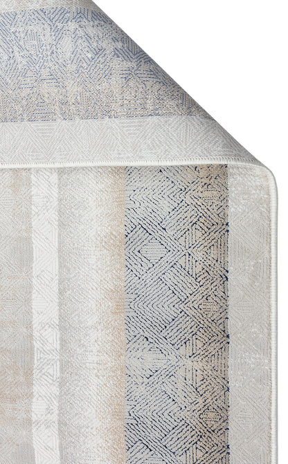 Padona PDN 08 Krem Gri - Extra Yumuşak Dokulu Sık Dokuma Modern Eskitme Desenli Halı