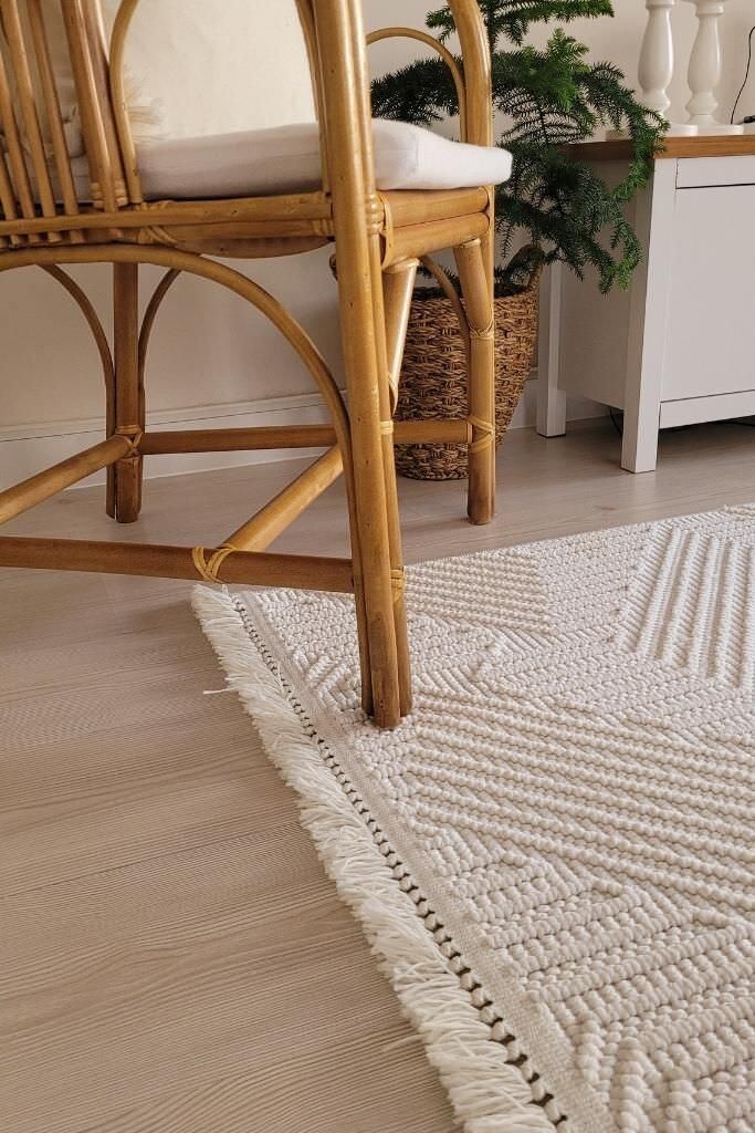 Havana 8591 Ekru - Polyester Dokuma Halı | Modern Salon Halısı