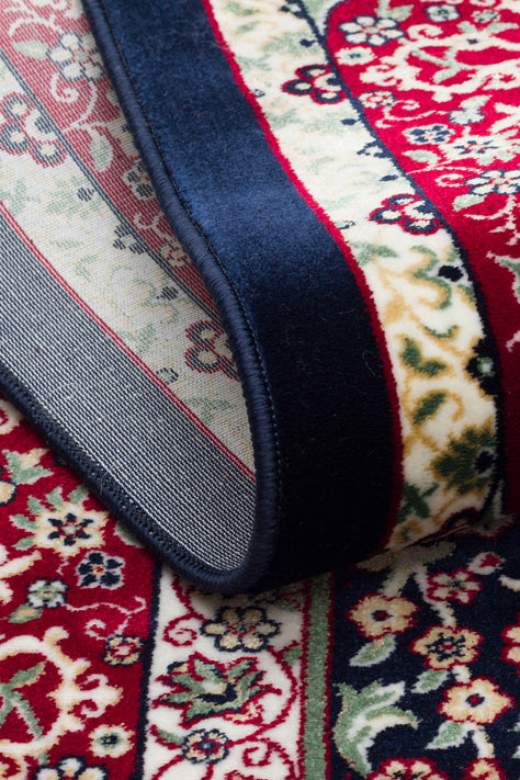 Sateen Afghan SCD 02 - Etnik Desenli Bordo Makine Halısı – Yıkanabilir, Kaymaz Taban, Hav Vermez