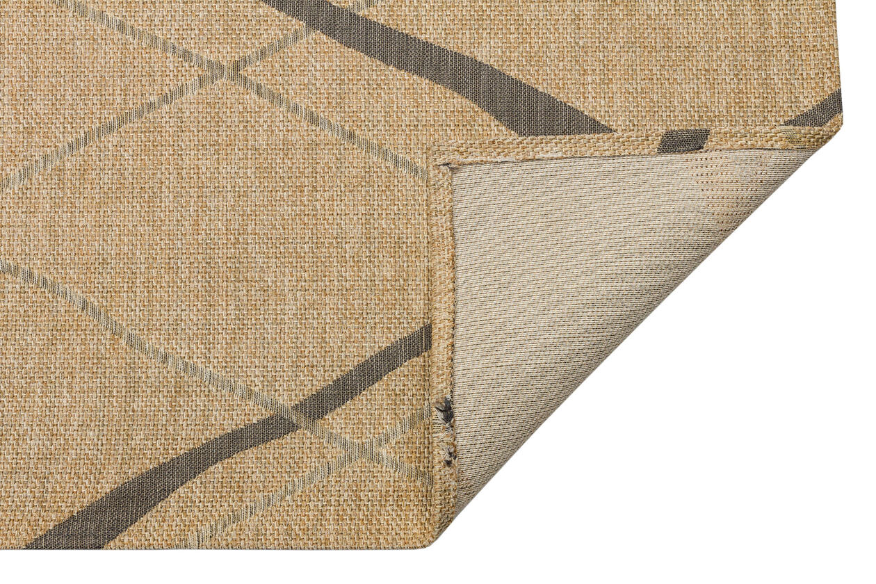 BRK 05 NATURAL GREY  - BROOKLYN - Hasır Görünümlü Kaymaz Renkli Dokuma Modern Kilim