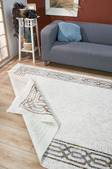 Riena 1132 Latte - Akrilik Polyester Halı | Kaymaz Tabanlı Dekoratif Halı