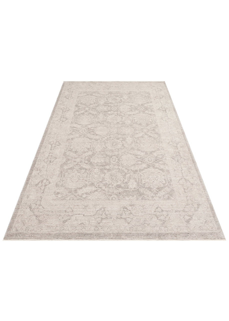 Shiraz SHR 01 Gri - Vintage Eskitme Desenli Yumuşak Dokulu Modern Makine Halısı
