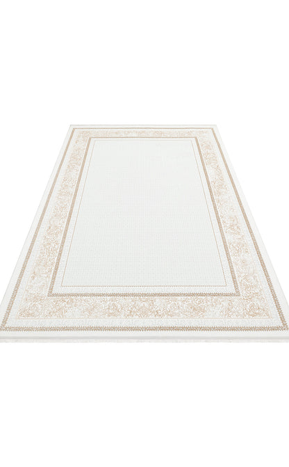 ST 102 BEIGE XW  - SATEEN - Hav Toz Vermez Yıkanabilir Kaymaz İnce Dokuma Modern Halı 