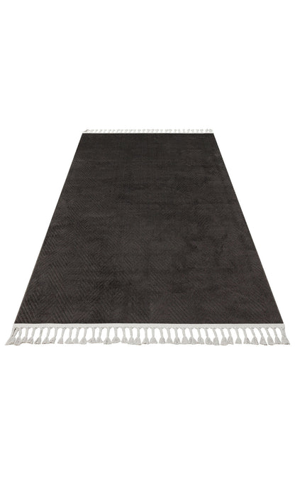 URB 01 BLACK  - URBAN - Etnik Desenlere Sahip Hav Toz Vermez Yumuşak Dokulu Modern Halı
