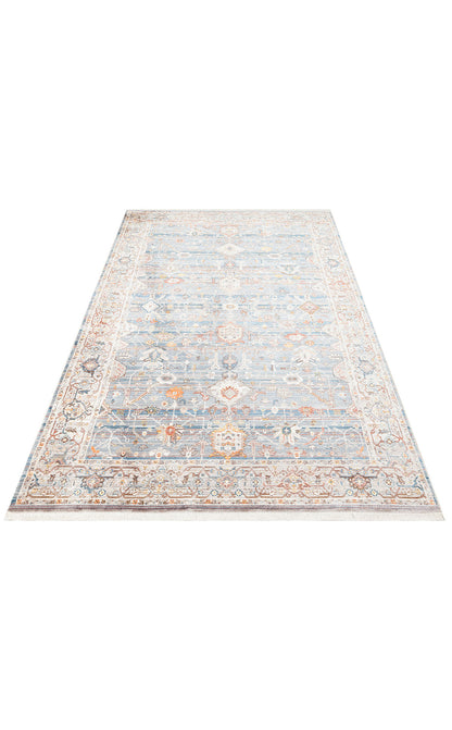 Pietra 01 NAVY GREY Sıcak Renk Tonlu Etnik Desenli Yumuşak Dokulu Makine Halısı