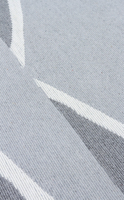 Arya Neo ARN 09 Gri Beyaz - Yıkanabilir Çift Taraflı Modern Dokuma Kilim
