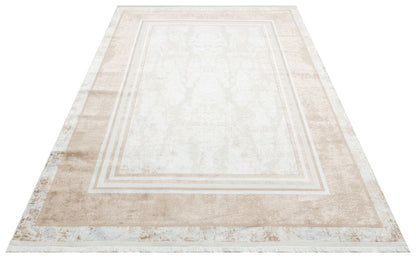 ST 17 BEIGE XW  - SATEEN - Hav Toz Vermez Yıkanabilir Kaymaz İnce Dokuma Modern Halı 