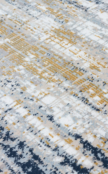 MDN 05 CREAM BLUE  - MODENA - Şık ve Modern Sıkı Dokuma Hav Toz Vermez Makine Halısı