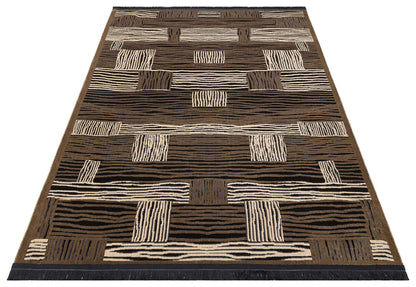 ST 16 BLACK VIZON XW  - SATEEN - Hav Toz Vermez Yıkanabilir Kaymaz İnce Dokuma Modern Halı 