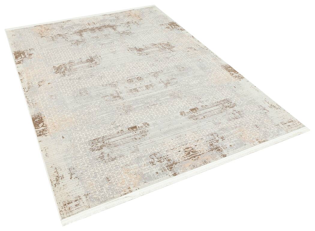 Riena 1192 Bej - Akrilik Polyester Halı | Kaymaz Tabanlı Dekoratif Halı
