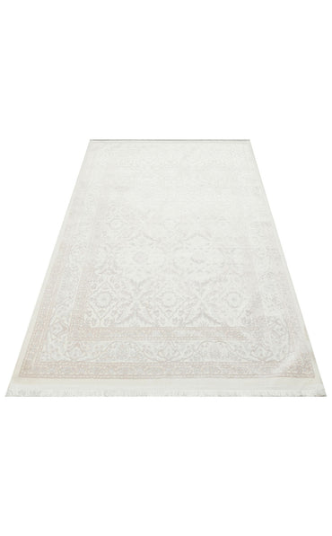 ST 19 WHITE XW  - SATEEN - Hav Toz Vermez Yıkanabilir Kaymaz İnce Dokuma Modern Halı 