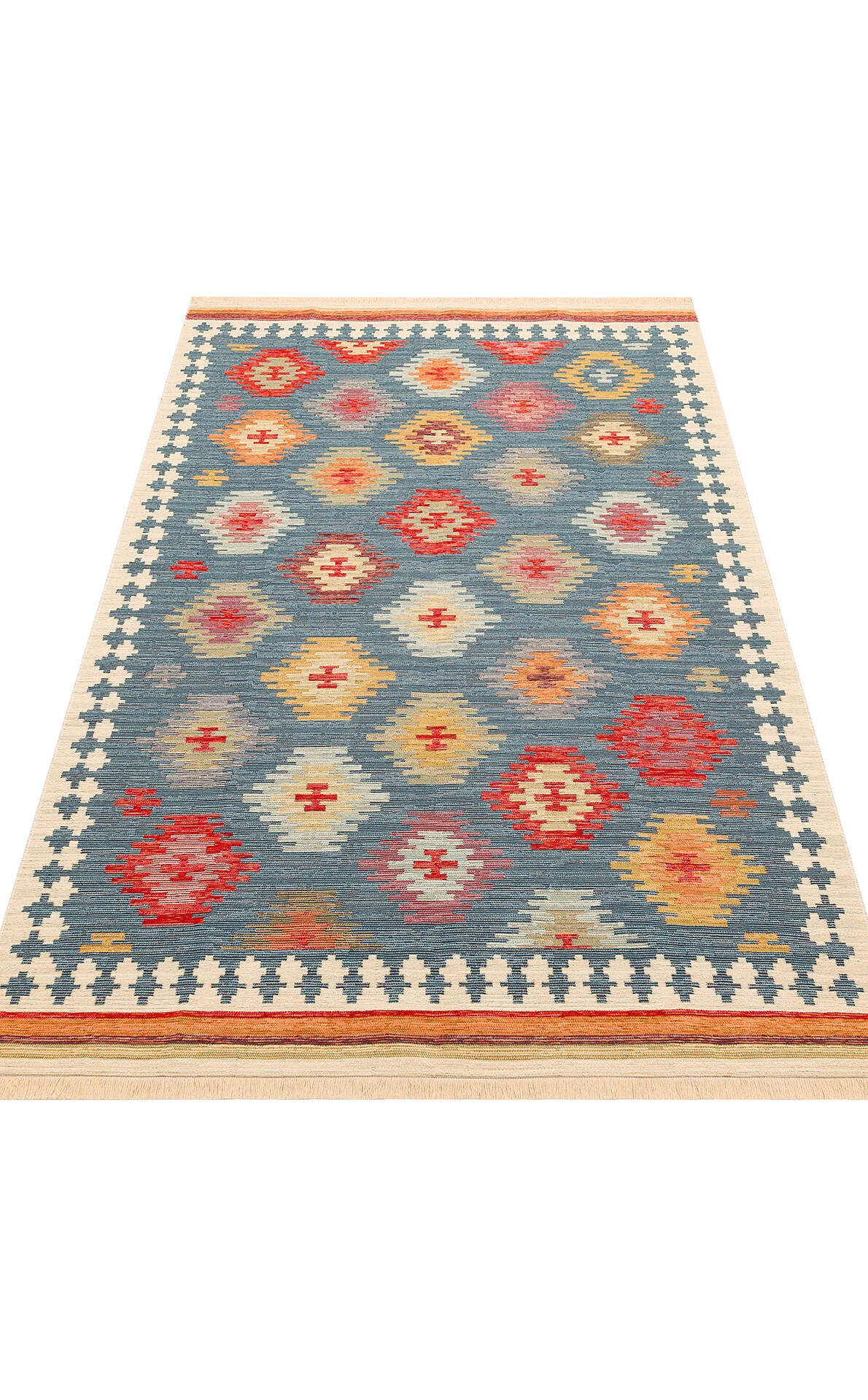 NMD 04 NAVY  - NOMAD - Yıkanabilir, Çift Taraflı Kullanıma Uygun Yumuşak Tuşeli Otantik Kilim