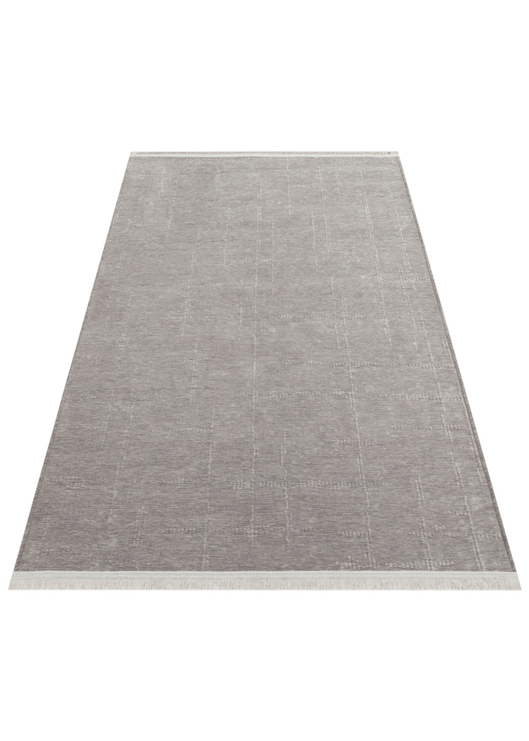 Liza LIZ 02 Gri - Düz Pamuk Dokulu Kilim Kaymaz Tabanlı, Yıkanabilir, Modern Uzun Ömürlü Kilim