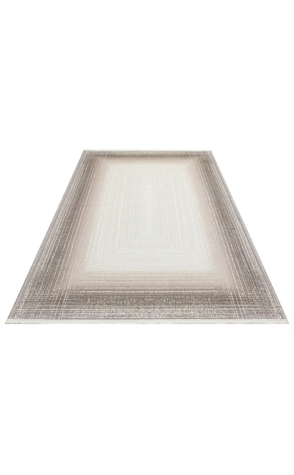 ST 105 BEIGE  - SATEEN - Yıkanabilir Kaymaz Tabanlı Hav Vermez Sık Dokuma Modern Halı