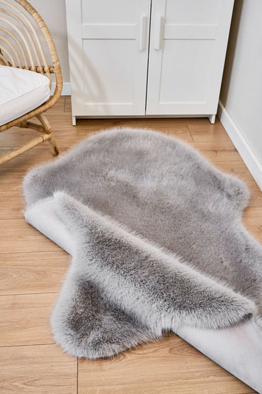 Reiki Gri - Kalın Peluş Halı | Yıkanabilir Süet Tabanlı